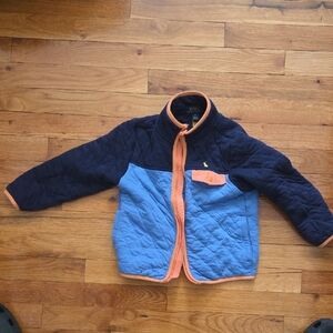 Kids Quilted Jacket - Blue and Orange